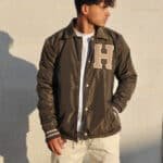 ג׳קט בייסבול H ירוק