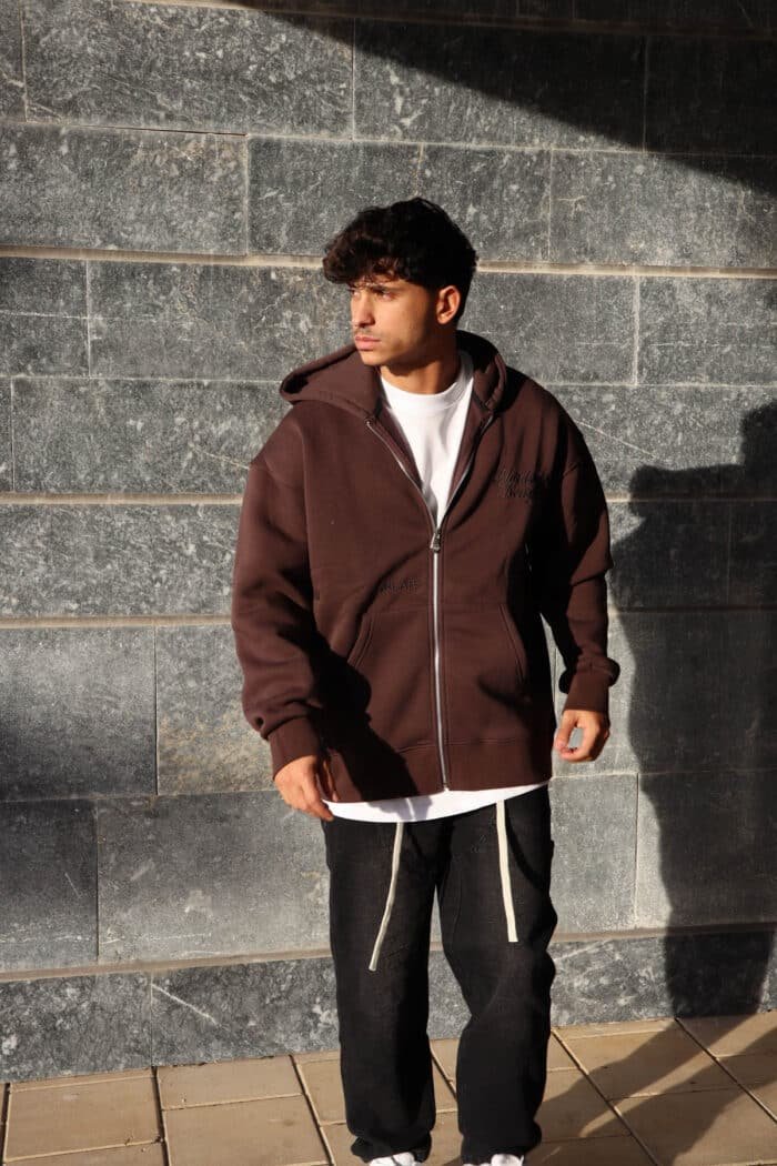 ⁦קפוצ׳ון HARDSTONE רוכסן חום⁩ – תמונה ⁦3⁩