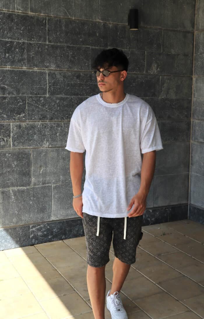 ⁦חולצת פשתן סלאב לבנה⁩ – תמונה ⁦4⁩