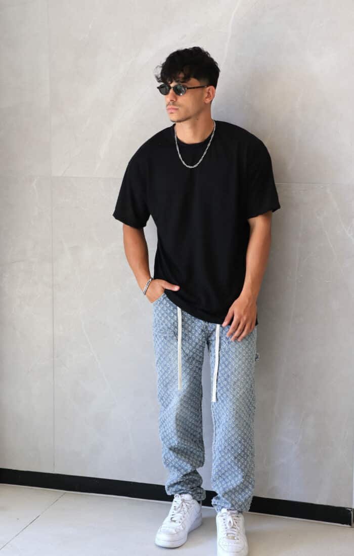 ⁦חולצת פשתן סלאב שחורה⁩ – תמונה ⁦2⁩