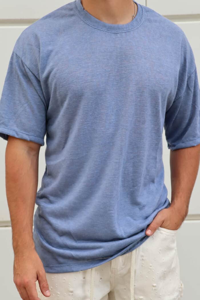 ⁦חולצת פשתן סלאב כחול בהיר⁩ – תמונה ⁦3⁩