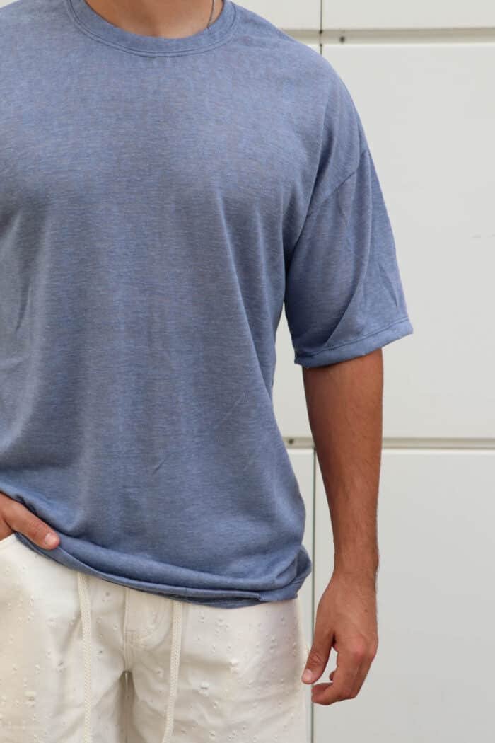 ⁦חולצת פשתן סלאב כחול בהיר⁩ – תמונה ⁦4⁩