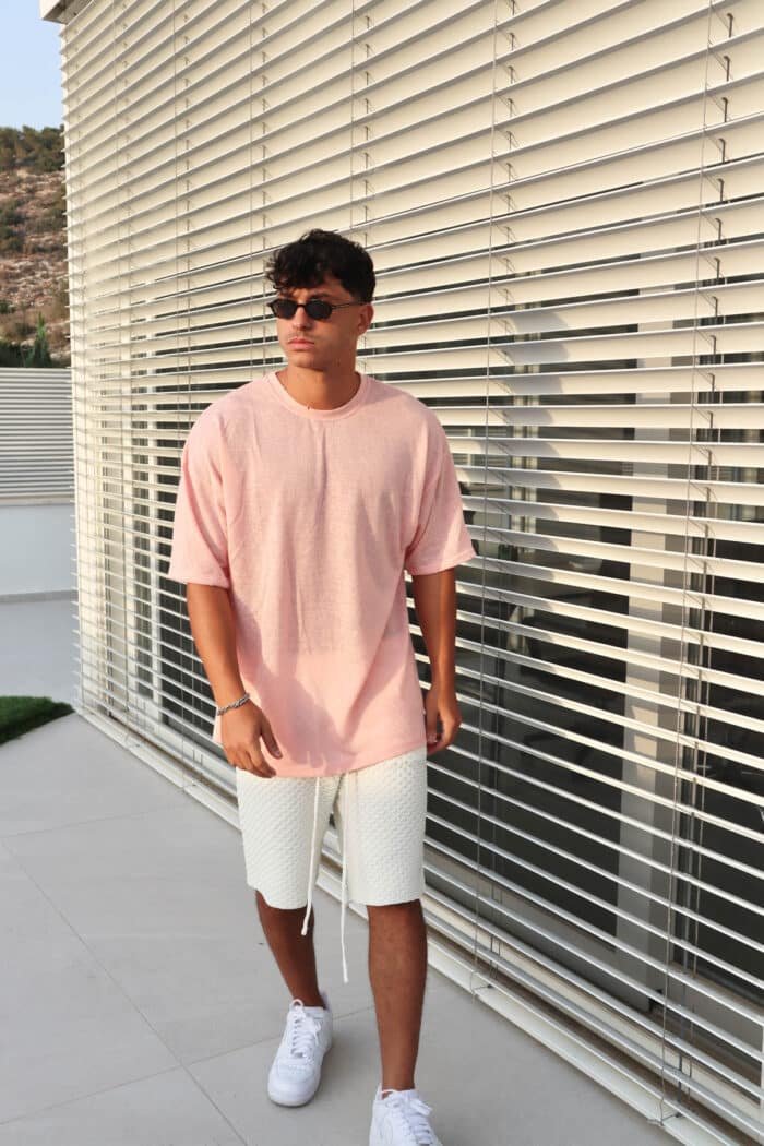 ⁦טישרט פשתן אפרסק⁩ – תמונה ⁦2⁩