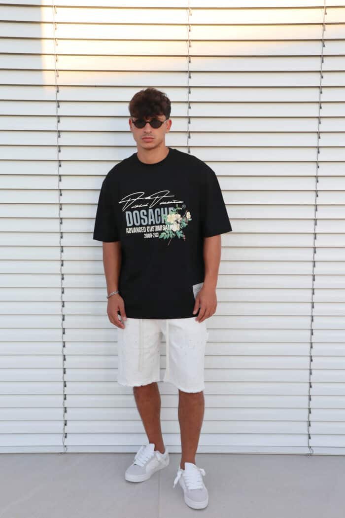 ⁦טישרט Flowers שחורה⁩ – תמונה ⁦6⁩