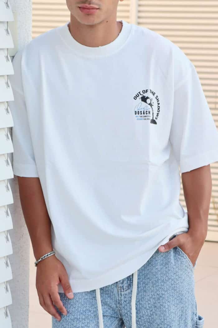 ⁦טישרט Shadow לבנה⁩ – תמונה ⁦7⁩