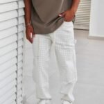 ג׳ינס תפירה ארוך לבן