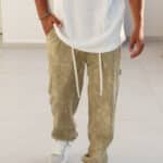 ג׳ינס OB משולב ירוק שמנת