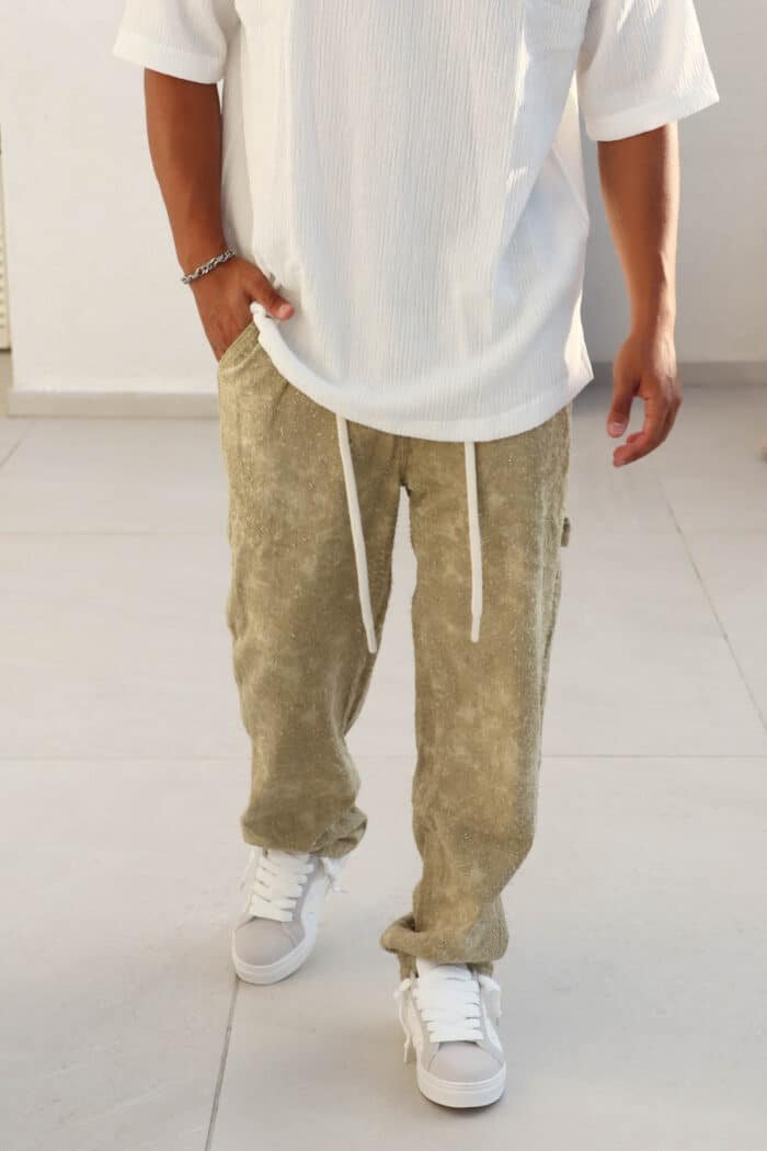 ⁦ג׳ינס OB משולב ירוק שמנת⁩ – תמונה ⁦2⁩