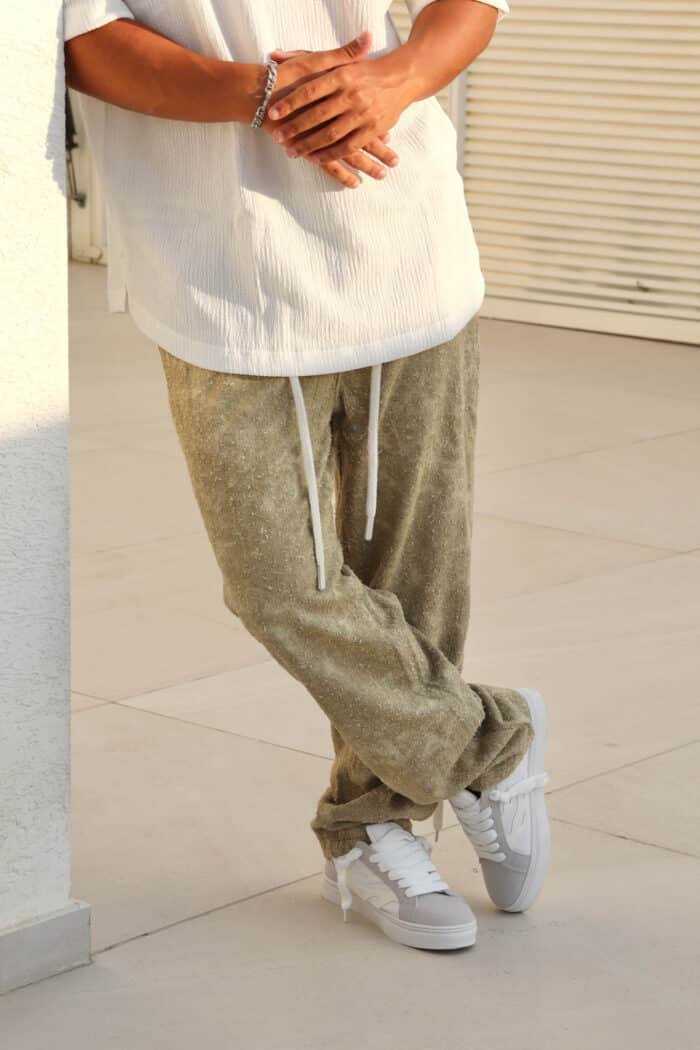 ⁦ג׳ינס OB משולב ירוק שמנת⁩ – תמונה ⁦5⁩