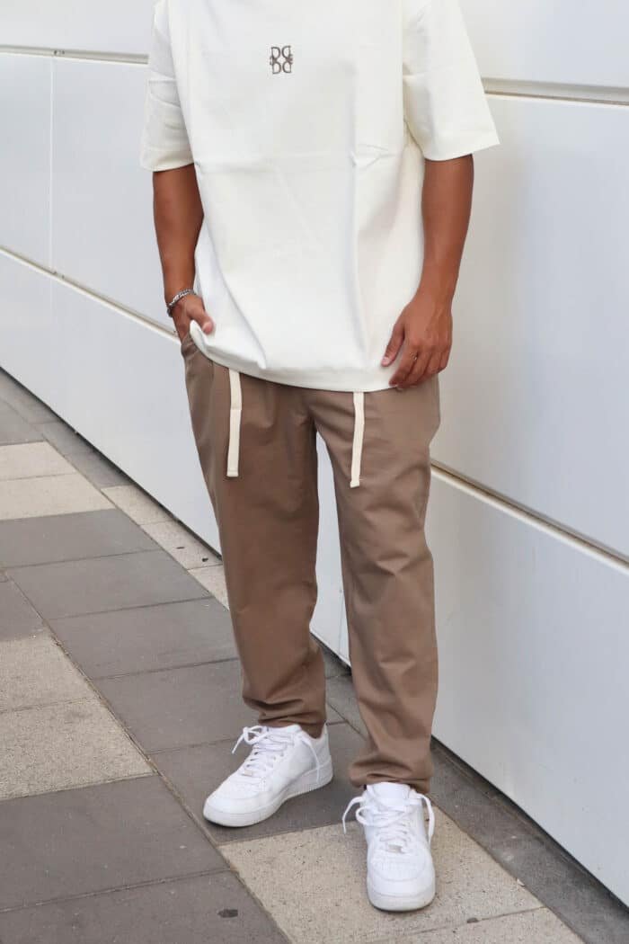 ⁦מכנס פשתן ארוך חום⁩ – תמונה ⁦6⁩