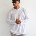 חולצת פשתן שרוול ארוך לבן