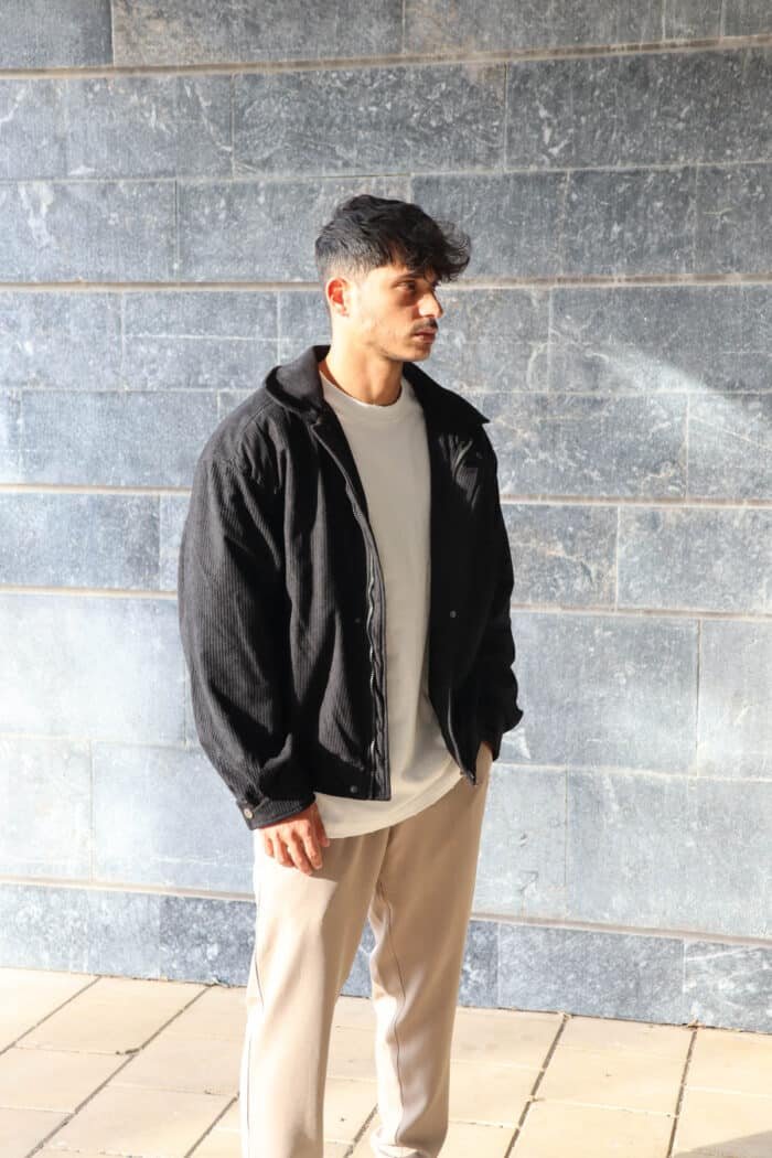 ⁦גקט קורדרוי box fit שחור⁩ – תמונה ⁦2⁩