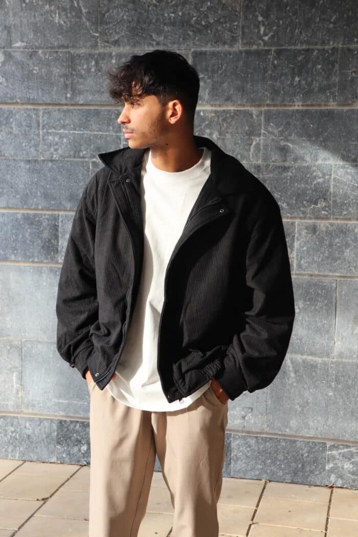 ⁦גקט קורדרוי box fit שחור⁩ – תמונה ⁦5⁩