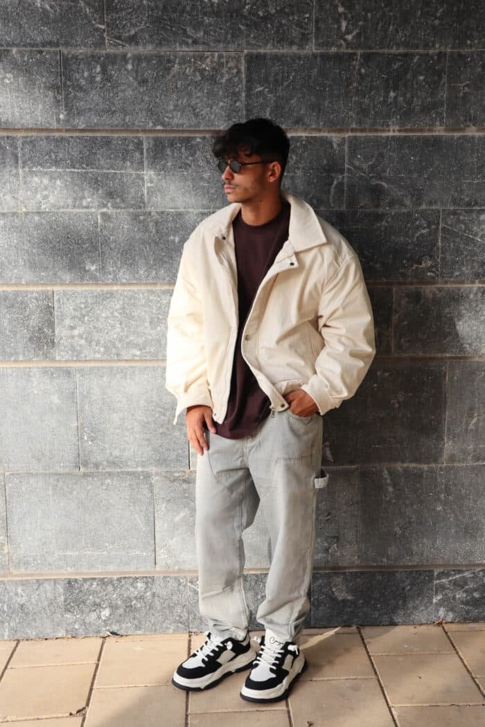 ⁦גקט קורדרוי box fit שמנת⁩ – תמונה ⁦6⁩