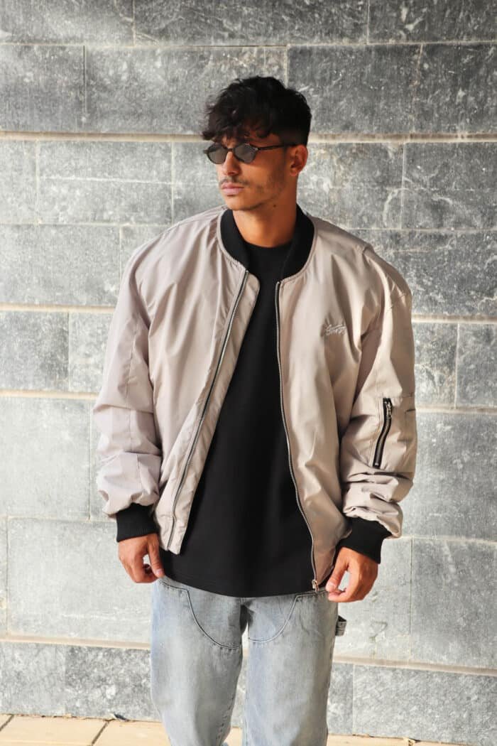 ⁦גקט בומבר stnd בז׳⁩ – תמונה ⁦3⁩